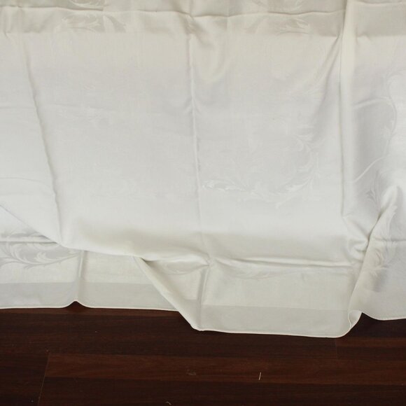 Vintage Tablecloth And Eight Napkins Set, White Damask Table Linens - Picture 9 of 10